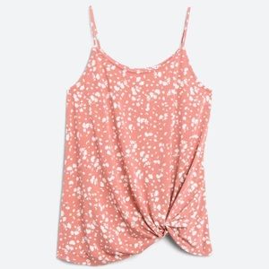 Pink twist tank top